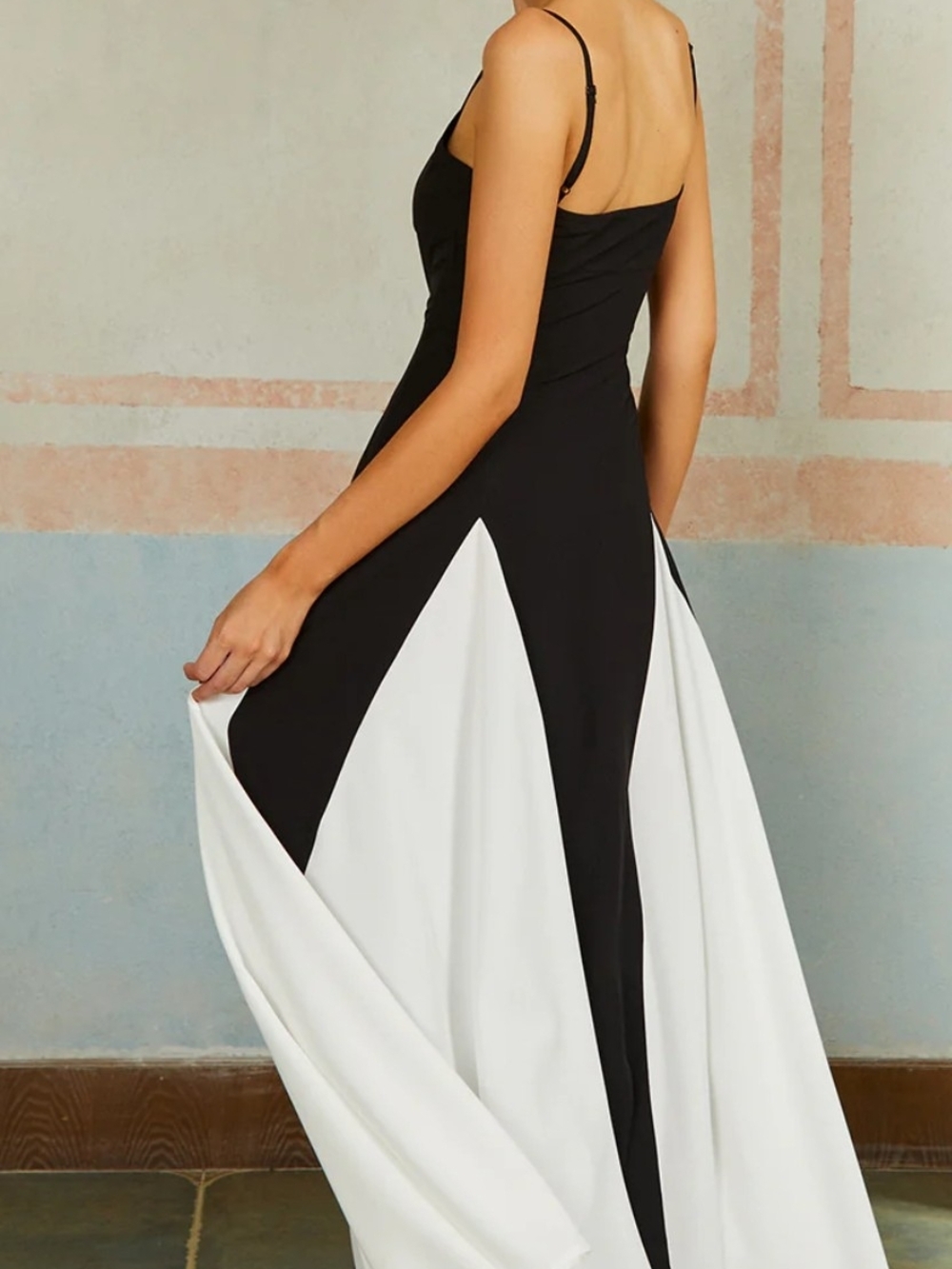 Commense Black and White Strapless Evening Gown - Picture 2 of 5